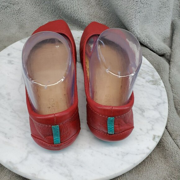 Tieks Shoes Womens 6 Red Leather Foldable Ballet Flats *Read* - Picture 7 of 8